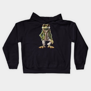 Froggy Fashionista Funny Frog Lovers Gift Kids Hoodie